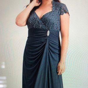 betsy and adam plus size evening gowns